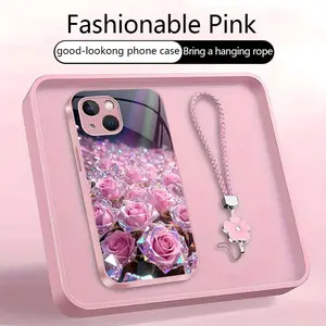 Suitable for [iPhone 14 Plus], a premium women’s phone case 🤩, featuring a beautiful four-leaf clover lanyard 🍀. A free four-leaf clover lanyard is also included. Optical Illusion Crystal Rose Art Phone Case 952