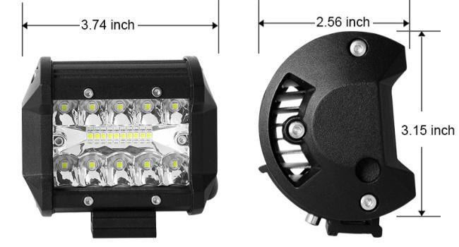 DIBMS Led Light Pods 4PC 4Inch 60W Flood Spot Combo Triple Row Driving Lamp Roof Bumper Off Road LED Work Lights Pods for Van Camper Wagon Car Pickup Golf Cart ATV UTV SUV Truck Boat 4x4