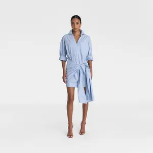 KBB by KAHLANA Women's Long Sleeve 'The Tie Waist Shirtdress'