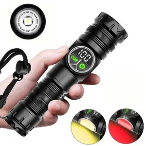 The 2026 Ultra Bright Tactical LED Rechargeable Flashlight, With 5+4 COB Lighting Modes Zoomable Long-lasting Durability Multifunctional Flashlight, Magnetic Repair Light Waterproof Flashlight,  for Outdoor fishing Hunting Camping Outdoor Accessories ﻿