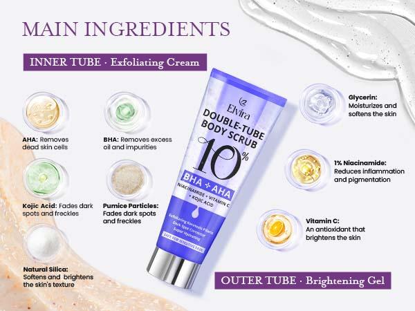 Elvira KP Bump Eraser Foot & Body Scrub, Exfoliating Scrub for Keratosis Pilaris, Smooth Skin with 10% AHA BHA & Niacinamide, Deep Moisturizing Cleanser for All Skin Types, Exfoliante para el Cuerpo