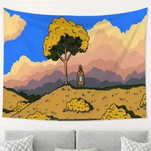 Tapestry Vibrant Polyester Sassy the Sasquatch 3x5FT Tapestry Playful Wall Hanging with Tree Design, Ideal for Bedroom, Living Room, or College Dorm Decor, Perfect Holiday Gift, Durable Wall Fabric, Wall Decor Decoration