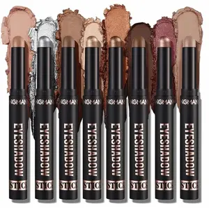 Cream Eyeshadow Stick Gift Set, 8 PCS Soft Smooth Matte Earth & Bright Metal Color Contour Sticks, Waterproof & Long-Lasting