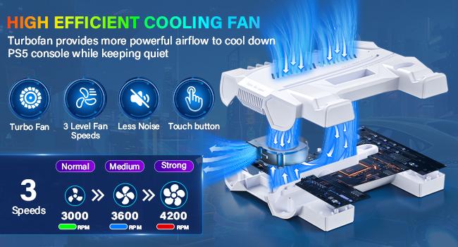 PS5 Cooling Station Charging Base with Upgraded Touch Screen for Standard/Slim/Pro, All-in-One Stand Compatible Disc/Digital, Dual Controller Charger,3-Level Cooling Fan, 3 USB Hub, Best Christmas Gift for Gamers PS5 Cooling Station Charging Base with Upgraded Touch Screen for Standard/Slim/Pro, All-in-One Stand Compatible Disc/Digital, Dual Controller Charger,3-Level Cooling Fan, 3 USB Hub, Best Christmas Gift for Gamers