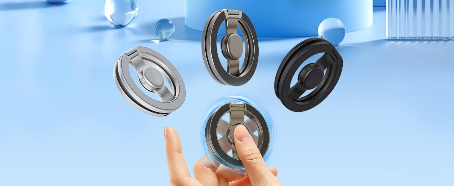 Magnetic Mobile Phone Stand & Fidget Spinner Combo, Adjustable Dual Magnetic Ring Cellphone Holder with Durable Grip, 360° Rotation, Foldable, MagSafe Compatible, Landscape-Ready Stress Relief Accessory for Car/Desk Magnetic Mobile Phone Stand & Fidget Spinner Combo, Adjustable Dual Magnetic Ring Cellphone Holder with Durable Grip, 360° Rotation, Foldable, MagSafe Compatible, Landscape-Ready Stress Relief Accessory for Car/Desk