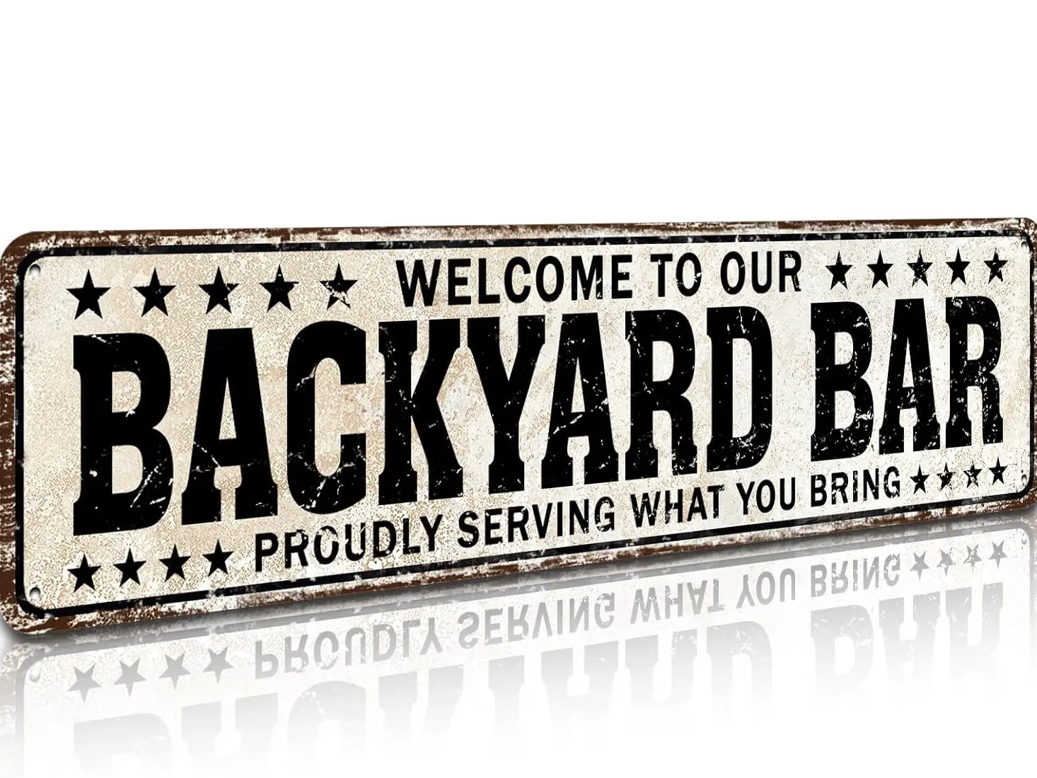Metal Funny Backyard Welcome Plaque - 4"x16" Outdoor Home Decor for Pool, Backyard Bar - Durable Home Supplies Sign,summervibes Home Signboard Farmhouse Sign