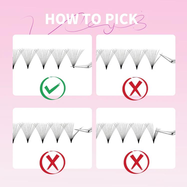 Veyes Inc Premade Fans Lashes NarrowPro 14D 16D Fans