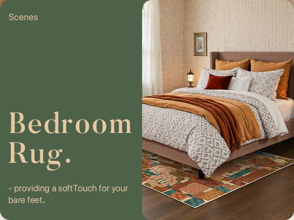 GENIMO Retro Collage Floral Geometric Rug For Living Room Bedroom Dining Room Washable Non-Slip Soft Texture Multi-Scene GENIMO Retro Collage Floral Geometric Rug For Living Room Bedroom Dining Room Washable Non-Slip Soft Texture Multi-Scene