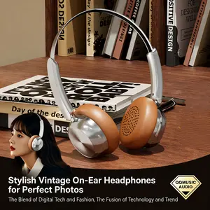 CHENGRUIDA K1 Retro Over-Ear Headphones, lightweight design with protein leather for comfort and no ear pressure, large capacity battery with 50-hour ultra-long batt life, Hi-Fi sound quality and 360° panoramic sound field