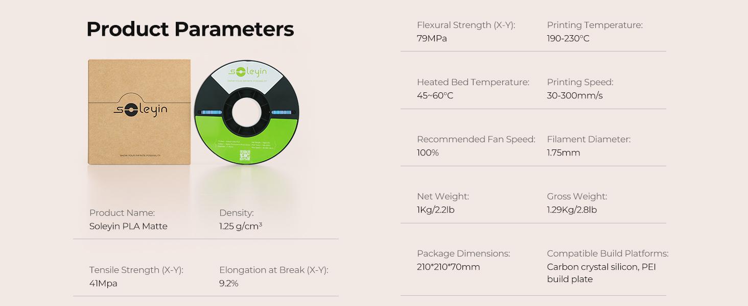 Creality Upgrade Soleyin Ultra PLA 3D Printing Filament 1.75 1kg For 300mm/s High Speed