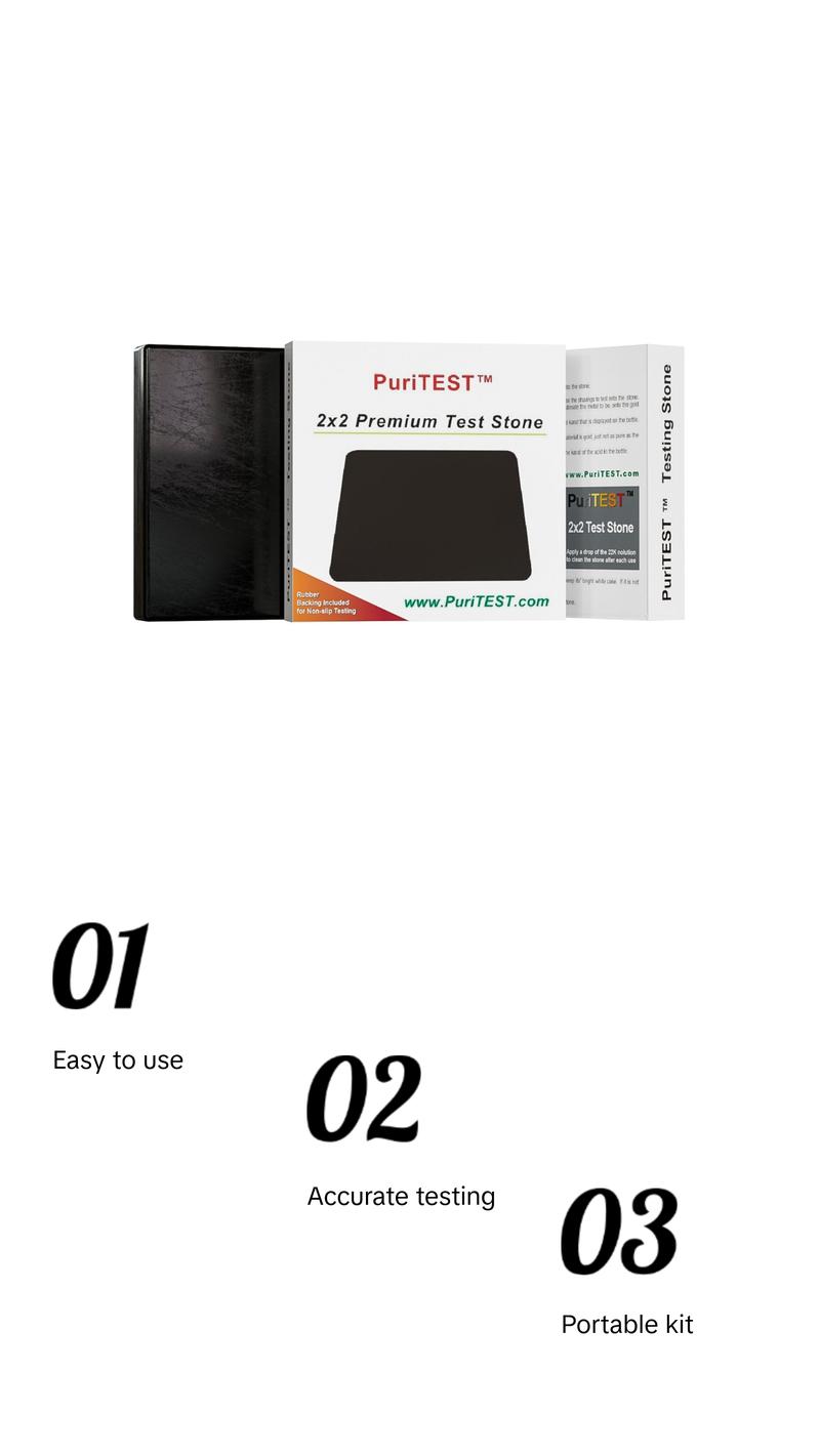 JSP 14K Gold Scrap Jewelry Testing Kit with Acid Test Liquid & 2x2 Premium Test Stone for Easy Karat Value & Purity Testing