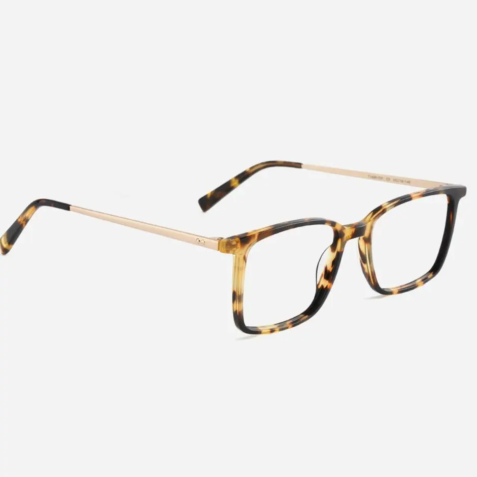 Fashion Clear Lens Rectangle Frame Non Prescription Glasses Trendy Style for Work Daily Use Acetate Full Rim Eyeglasses