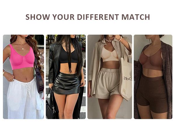 FeelinGirl Bras for Women No Underwire Seamless Light Push Up Bralette Full Coverage Comfy Everyday Bras Wide Straps Comfort Womenswear Everyday