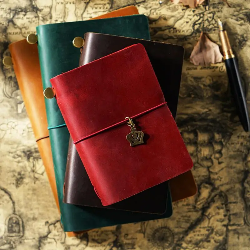Leather Notebooks Handmade vintage,Travelers Notebook ,travel journal,passport journal cover,TN,Trace journals, School office Student Stationary,gift,meeting notebook Soft a5 journal charms daily diary refillable, journal girlie