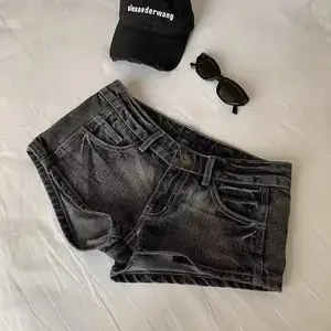 2026 DenimShortsWomenSummerBlackGreyWashedLowWaistElasticSkinnyHotShortsJeansWomenswearBottomPantsBlueComfortStreetwearBasicBlouses & ShirtsVersatileVersatile