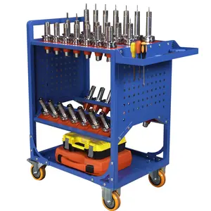 Garvee High Standard Tool Holder for CNC Milling Machines with Collet Chuck, Pull Stud, Handle Shank, Storage Rack, and CNC Tool Cart for Organized Workshop