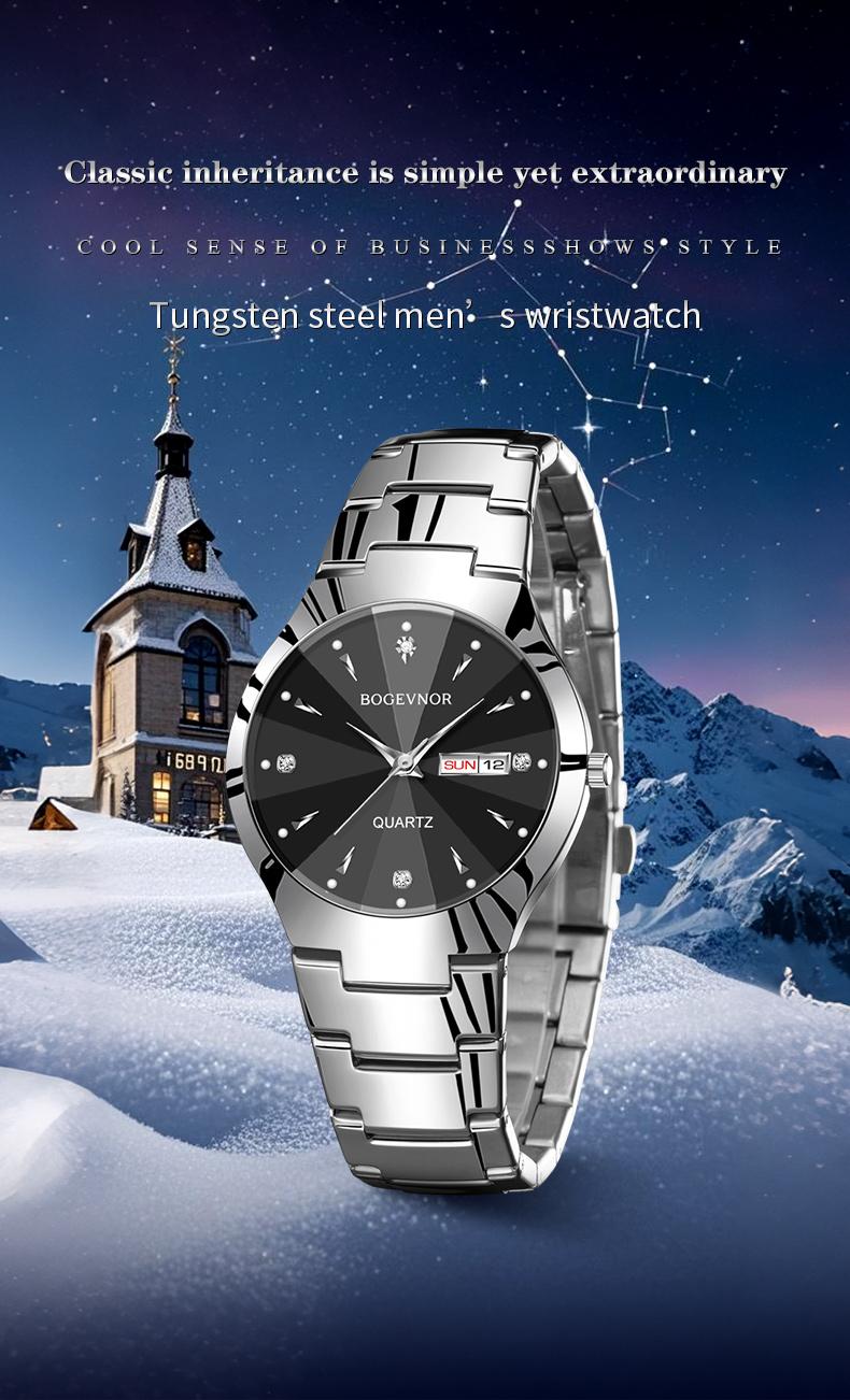 Men's casual and business round dial quartz watch, party fashion watch, daily clothing decoration, versatile trendy birthday gift watch