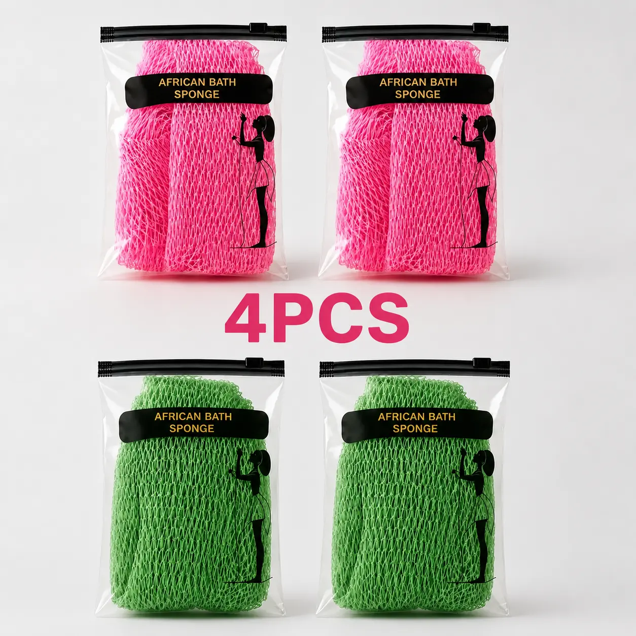 2Pcs Pink + 2Pcs Green
