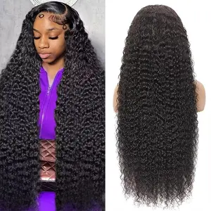 Lemoda Full 13x6 SKINLIKE Real HD Lace Frontal Wigs 13x6 Full Lace Frontal Wigs Deep Wave Virgin Human Hair 250% Invisible 0.1mm Ultra-thin Frayed Ends Wet and Wavy Lace Frontal Wig