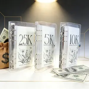 A6 12 Month Money Saving Challenge Binder with Cash Envelopes for Budgeting 2026 New Year Gift Compact Portable Durable Construction Savings Goals Book