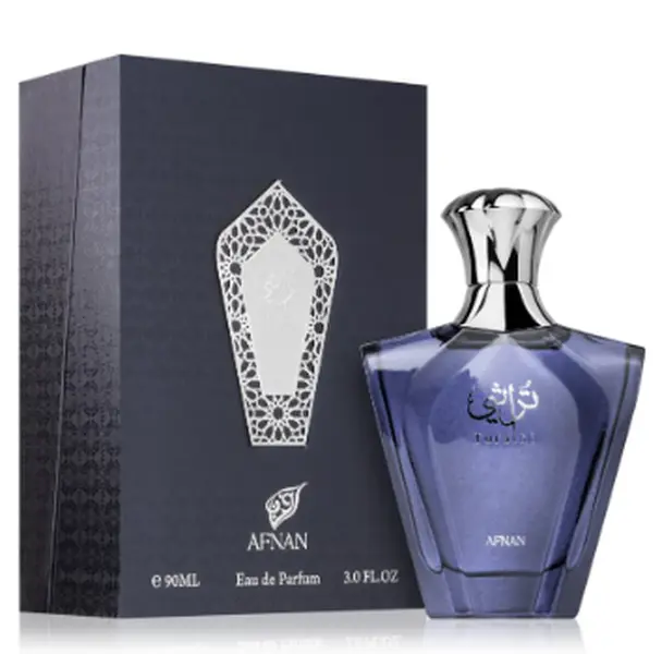 Afnan Turathi Blue EDP Men's Cologne - Woody Aromatic Fragrance with Bergamot, Aromatic Amberwood, Musky Notes, 3.06oz (90ml) Longlasting Packaged Bottle-Shaped Men's Colognes for Daily Use