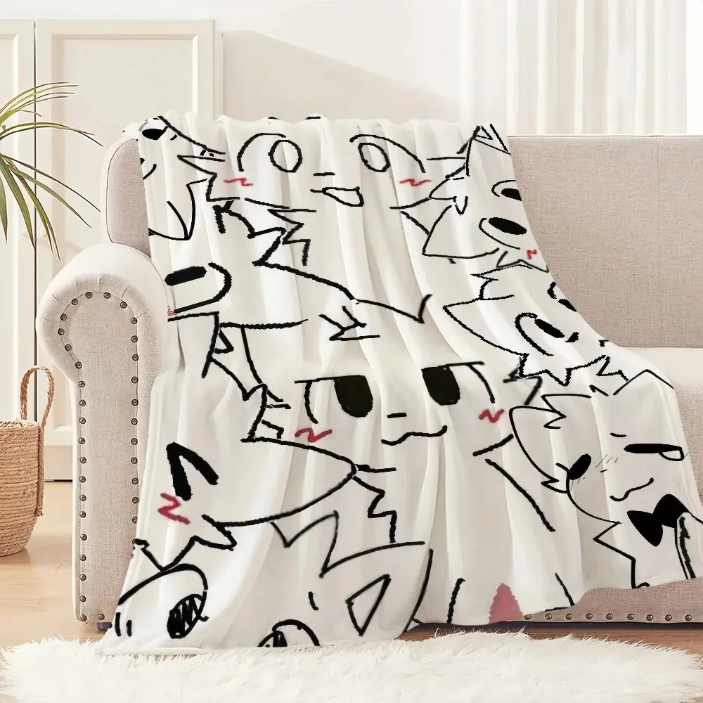 Cute Boykisser Silly Cat Blanket Soft Comfortable Nap Plush Suitable For Iiving Room Office Bedroom Birthday Home Kid Gift