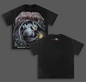 PokemonAnime Double Printed Vintage Washed Tee Unisex Oversize Heavyweight Cotton T-shirt for Anime Fans and Lovers