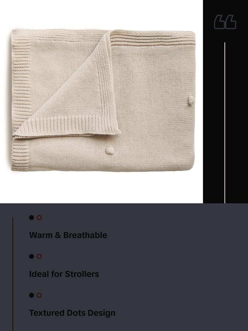 Knitted Textured Dots Baby Blanket