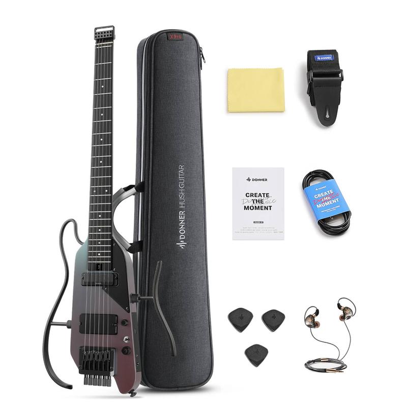 Donner HUSH-X PRO Multi-Effects Electric Guitar for Travel, 4 Color Options
