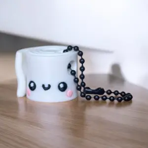 Toilet Paper Keychain - Cute Design with Character and Keyring, Perfect for Carrying Keys, Unique Holiday Gift Accessory