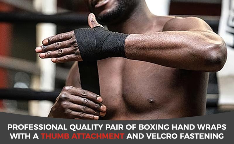 DEFY Professional 180 Inch Hand Wraps for Boxing Muay Thai MMA Elastic Bandages for Men & Women -Pair