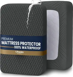 Waterproof Mattress Protector , Premium 3D Air Soft Fabric Mattress Cover, Fits 15 Inches Deep, Breathable, Fitted Style with Stretchable Pockets
