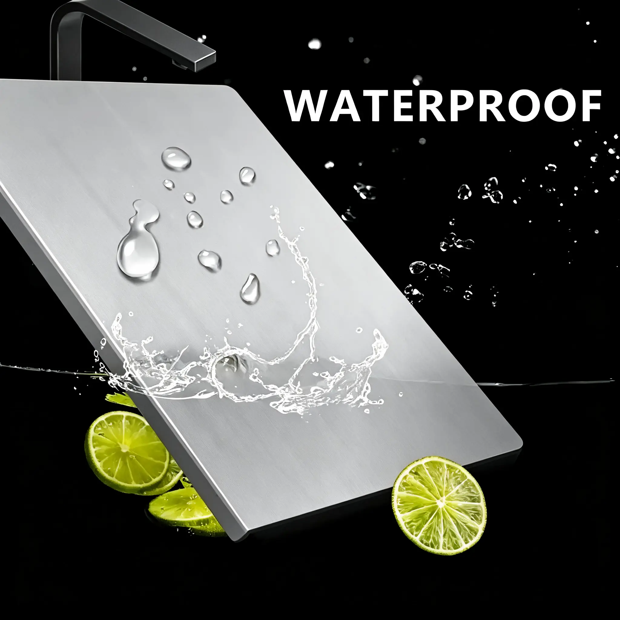 Stainless Steel Chopping Block 15.75in×11.02in, Non-slip Edge Kitchen Cutting Board, Versatile Food Prep Board, Household Cooking Accessories, Essential Kitchen Gadgets