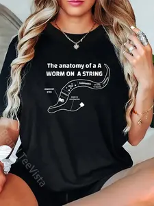 100% Cotton worm on a string anatomy funny meme magic worm toy T-Shirt
