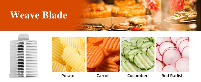 ONAIL Rotary Cheese Grater with Handle, 5+1 Six Well-Designed Blades, Strong Suctuon Cup Base, Kitchen Springtok Utensils Springtok