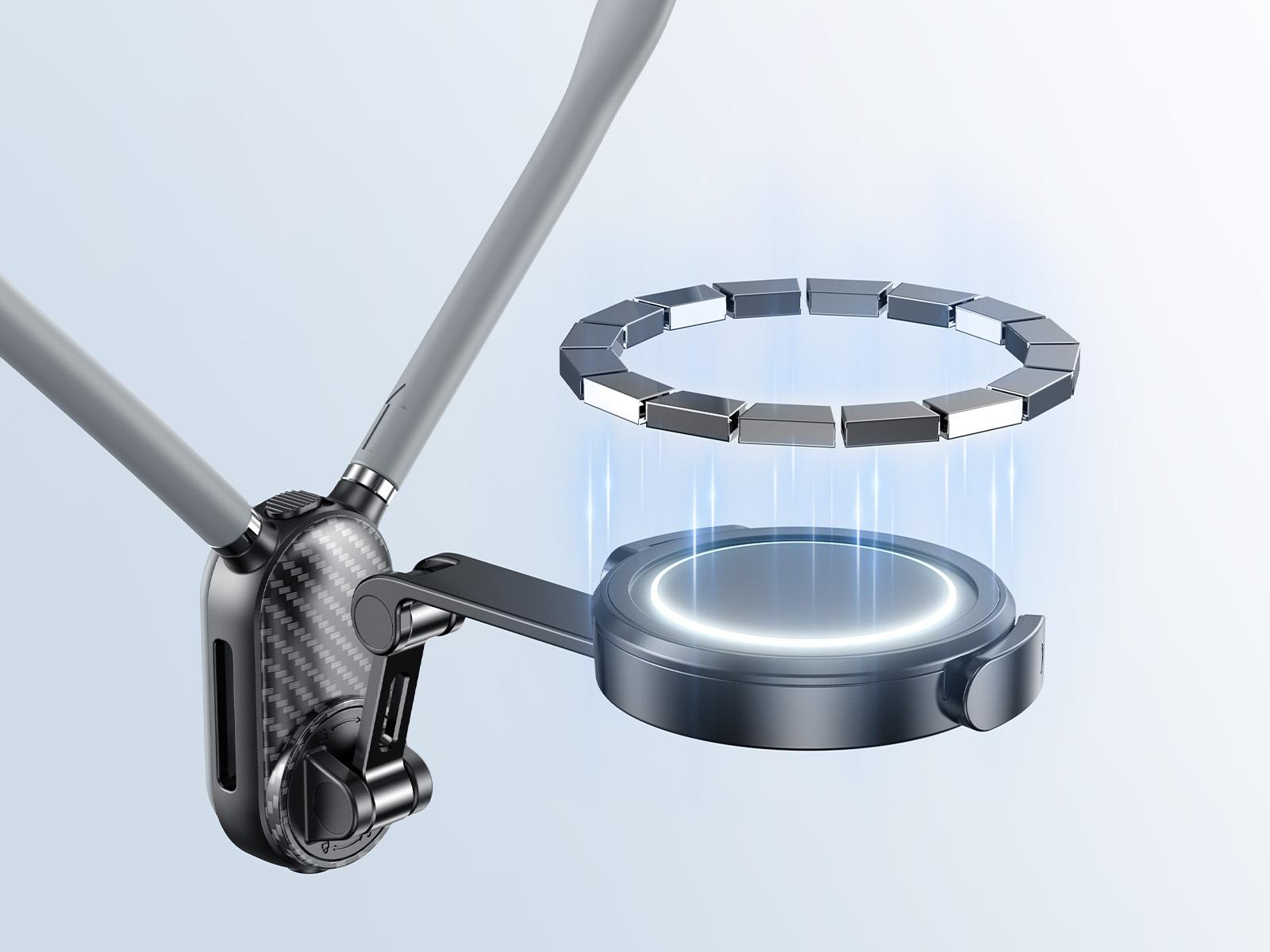 Magnetic Neck Mount for Phones,Hands-Free POV/Vlog Holder, Chest Strap for iPhone 16 15 14 13, Android, and Smartphone,Neck magnet Phone Holder Stand for 360° Adjustable Cellphone Silicone neck tripod