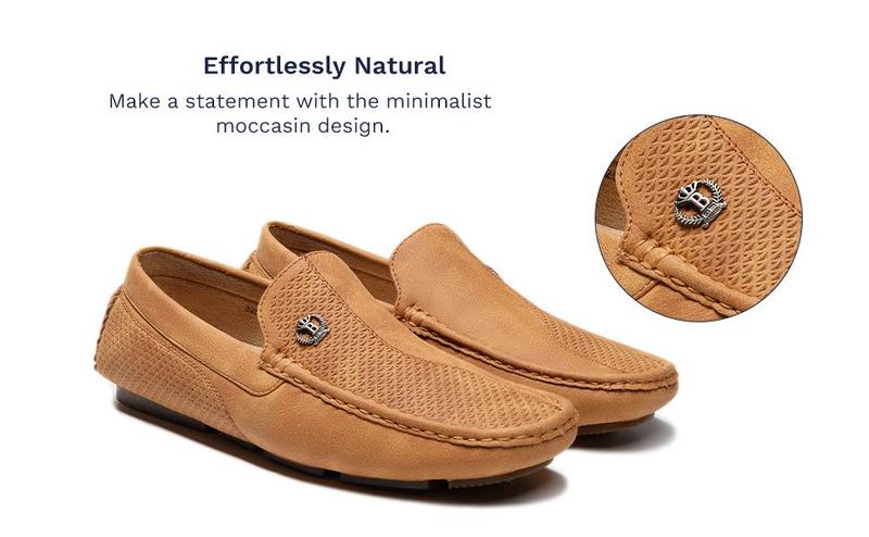 Bruno Marc Men's Versatile Slip-On PU Leather Loafers with Round Toe