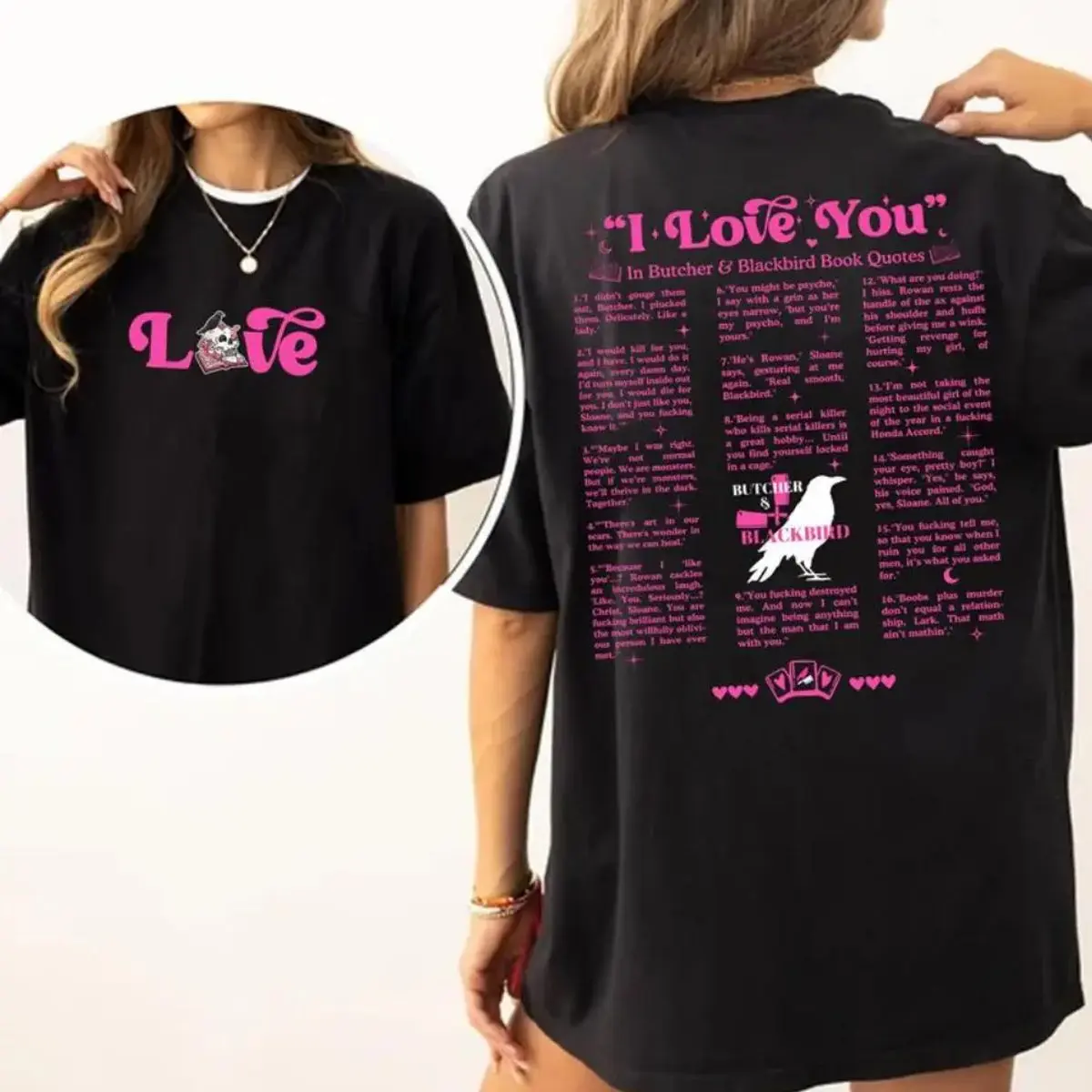 I Love You Butcher And Blackbird Quote Shirt, Brynnee Weaver Dark Romance Merch, Smutty Bookish Apparel, Morallly Grey Romantasy Outfit, Spicy Reader Clothing, Unisex Sweater Pullover Tee