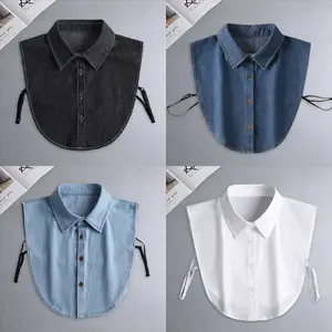 Men and women workplace simple solid color versatile pointed collar fake collar business leisure commuting daily wear shirt collar fake collar