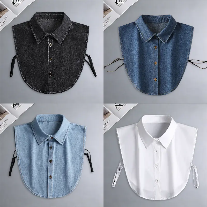 Men and women workplace simple solid color versatile pointed collar fake collar business leisure commuting daily wear shirt collar fake collar