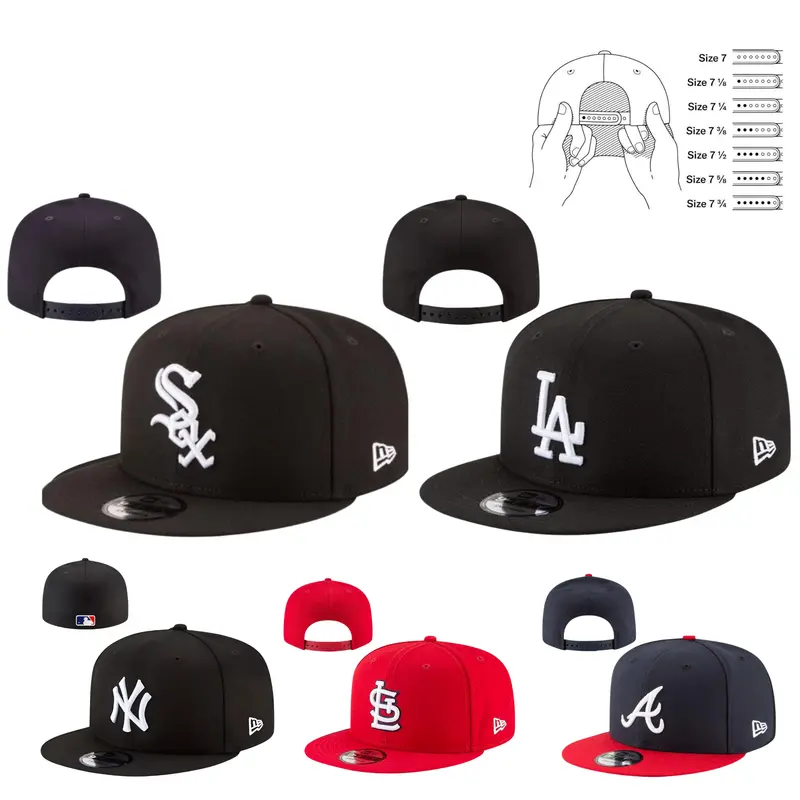 New Era MLB Snapback Hats Collection – NY Yankees, LA Dodgers, White Sox, Braves & Cardinals, Premium Streetwear Baseball Caps, Adjustable Fit, Unisex Gorras for Men & Women