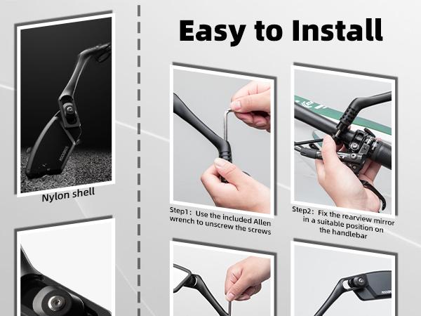 ROCKBROS HD Blast-Resistant Bike Mirror Adjustable Handlebar Mount 21-26mm Clear Secure View Shock-Resistant Mount Easy Installation Durable & Adjustable Convex Lens ROCKBROS HD Blast-Resistant Bike Mirror Adjustable Handlebar Mount 21-26mm Clear Secure View Shock-Resistant Mount Easy Installation Durable & Adjustable Convex Lens