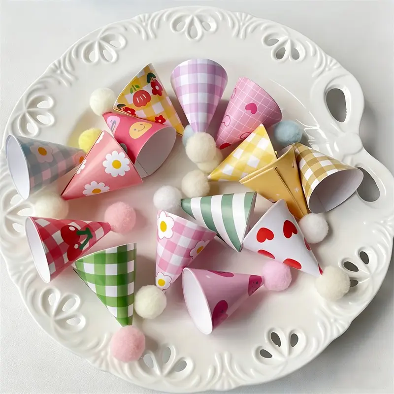 Party Hat & Gift Decor Accessories — Colorful Festive Party Decorations, Party Decoration Supplies, Festival Party Supplies, Birthday Party Hats and Costume Props, Ideal for Table Decor at Birthday, Holiday, Valentine's Day, and Easter Celebrations