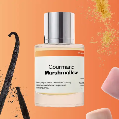 Gourmand Marshmallow, Dossier, 50ml, Eau de Parfum, women's perfume, Marshmallow, Brown Sugar, Vanilla, Coconut