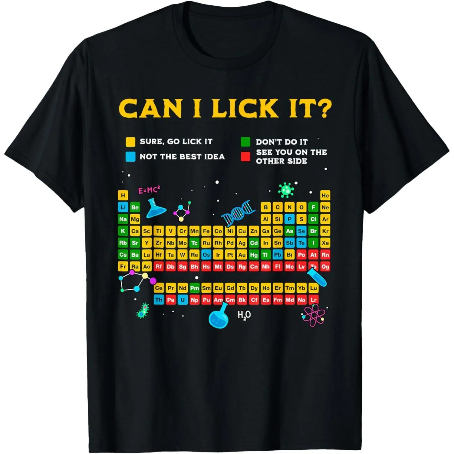 Men's Short-Sleeve Round Neck Casual Funny Cotton Tee - Unique Periodic Table Graphics, Casual Streetwear Top, Soft 100% Cotton Fabric, Easy Movement Design, Cold Wash Compatible, for Science Teachers