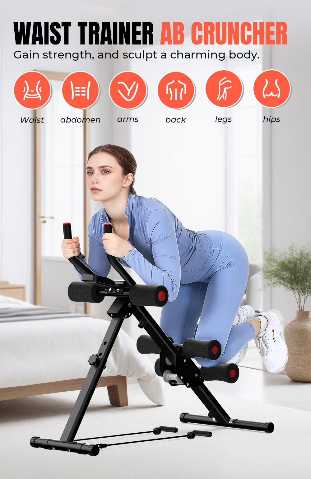 RELIFE REBUILD YOUR LIFE Adjustable Ab Trainer Machine Foldable Ab Workout Equipment for Home Gym, Core & Abs Exercise Machine, Arm Leg Glute Shaper RELIFE REBUILD YOUR LIFE Adjustable Ab Trainer Machine Foldable Ab Workout Equipment for Home Gym, Core & Abs Exercise Machine, Arm Leg Glute Shaper