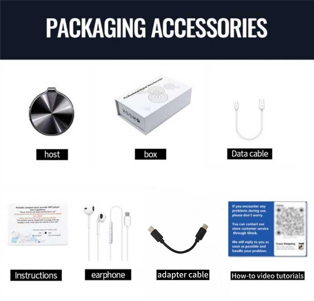 HD Smart Voice Recorder with One-Touch Recording & Playback, Long Battery Life, Outstanding Audio Quality, and Powerful Intelligent Recording Features.