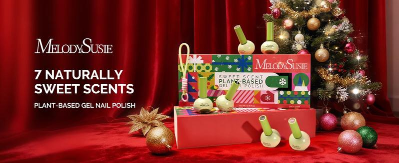 MelodySusie Plant-Based HEMA-Free & HPMA-Free & TPO-Free Gel Nail Polish Set - 16.5ml, Unique Tilt-and-Stand Bottle for Easy Gel Access, Best Gift Choice