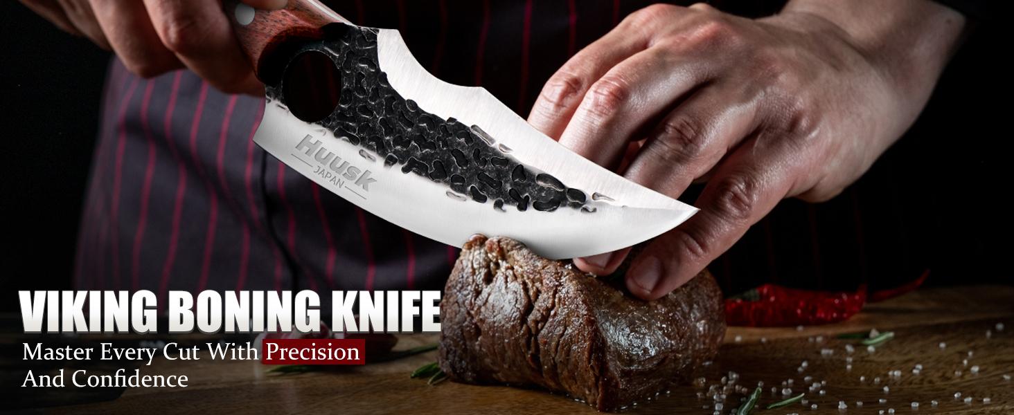Huusk Hand Forged Butcher Knife Set – 3PCS High Carbon Steel Kitchen Knives with Rosewood Handles for Meat, Bone & BBQ Cutting – Professional Chef Gift for Christmas Huusk Hand Forged Butcher Knife Set – 3PCS High Carbon Steel Kitchen Knives with Rosewood Handles for Meat, Bone & BBQ Cutting – Professional Chef Gift for Christmas