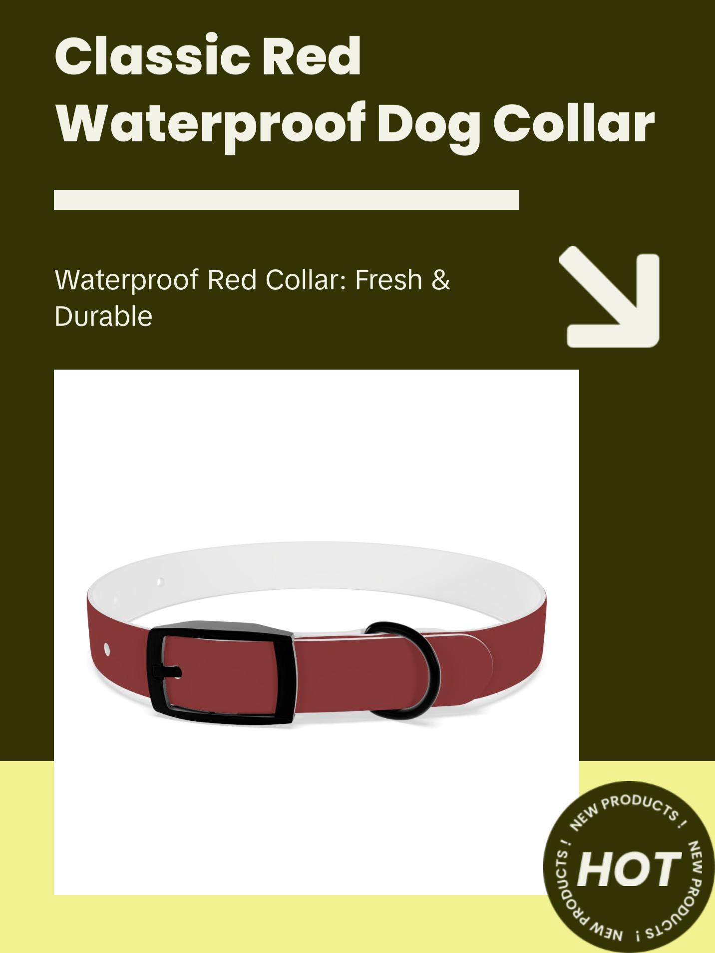 Classic Red Waterproof Dog Collar